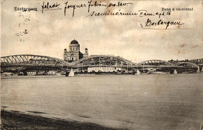 Esztergom, bazilika, Duna a vashíddal (EK)