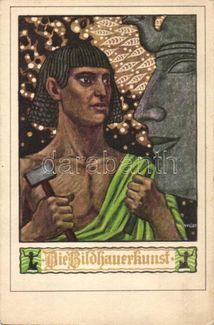 Die Bildhauerkunst / Sculptor, Art Nouveau B.K.W.I. 130-1. s: W. List