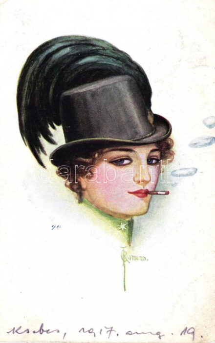 Jäger girl, F. H. & S. W. IX. Nr. H 313. s: O. J. Romann (worn corner)
