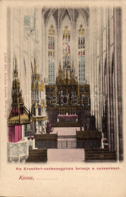 Kassa, Kosice; Erzsébet székesegyház belső, szószék / cathedral interior, pulpit (EK)
