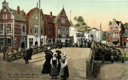1910 Brussels, Bruxelles; Exposition, bridge