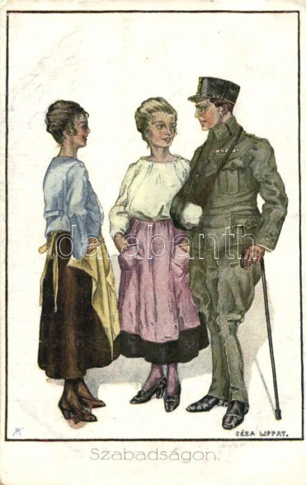'Szabadságon' / injured soldier on leave, PGWI No. 151, s:Lippay Géza (EK)