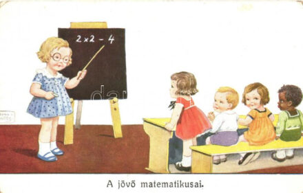 'A jövő matematikusai' / children playing math class, W.S.S.B. No. 7252/1, s: John Wills (EK)