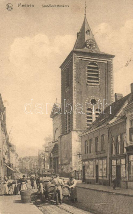 Menen, Meenen; Sint Vedastuskerk / church, wine barrels