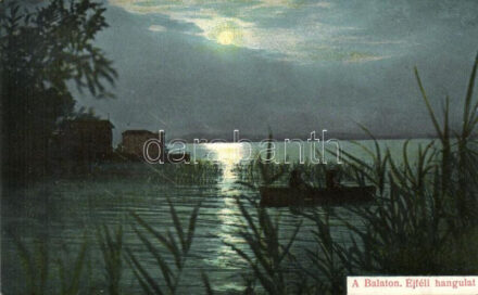 Balaton, éjszaka, csónak