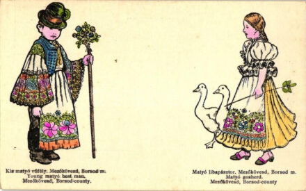 Kis matyó vőfély és libapásztor Mezőkövesdről; Magyar falusi gyermekek c. sorozat / Hungarian folklore s: Györffy Anna