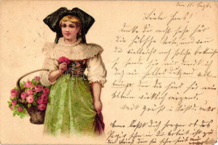 Folklore, lady, litho (EM)