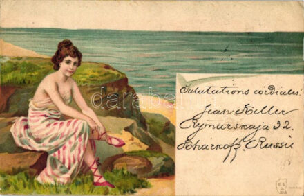 Lady at the beach (wet corner)