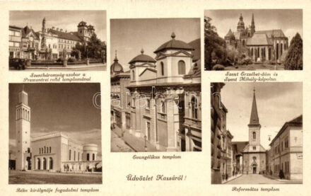 Kassa, Béke királynője fogadalmi templom, Szentháromság-szobor, Szent Mihály kápolna / churches, chapel, statue