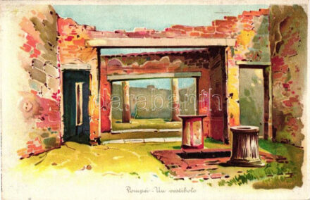 Pompei, Un vestibolo, E. Ragozino litho