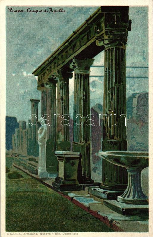 Pompei, Tempio di Apollo, E. Ragozino litho s: Craffonara