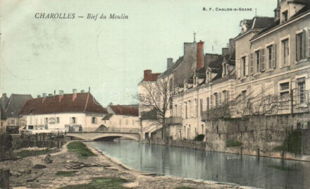 Charolles, Bief de Moulin, Hotel du Lion d'Or / mill race, hotel, garage (EB)