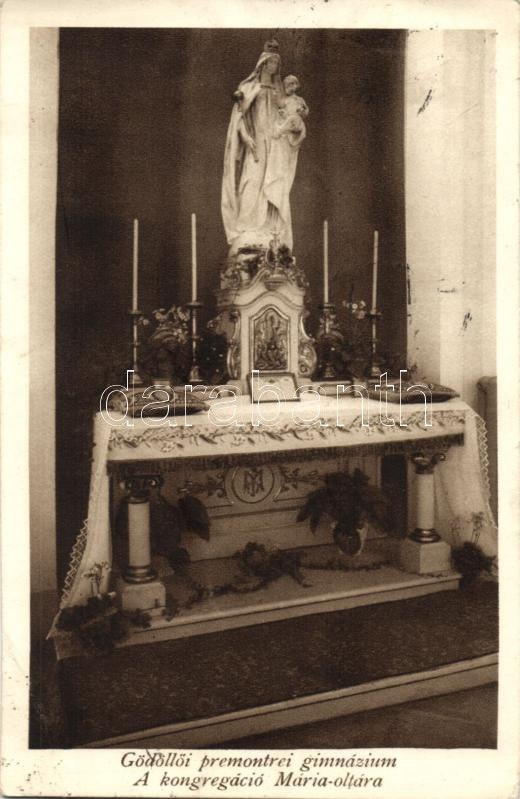 Gödöllő, Premontrei gimnázium, kongregáció Mária oltára, belső