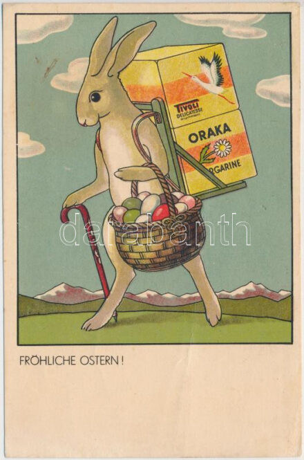 Oraka Margarine, Tivoli Delicatesse. Fröhliche Ostern! Margarinefabrik Heikorn Olmütz / Olomouc daury advertisement (fa)