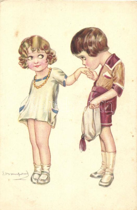 Italian art postcard, children, Anna & Gasparini 533-1. s: Bompard (EK)
