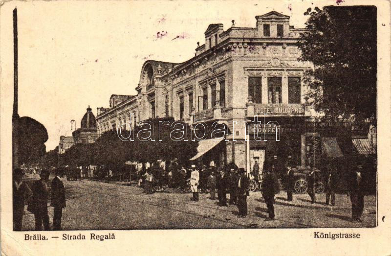 Braila, Strada Regala / Royal street, Hotel Bulevard, confectionery (EK)