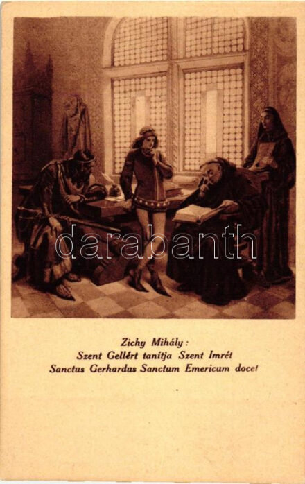 Szent Gellért tanítja Szent Imrét, Szent Imre év 100. évfordulója / Gerard Sagredo and Saint Emeric of Hungary, 100th anniversary s: Zichy Mihály