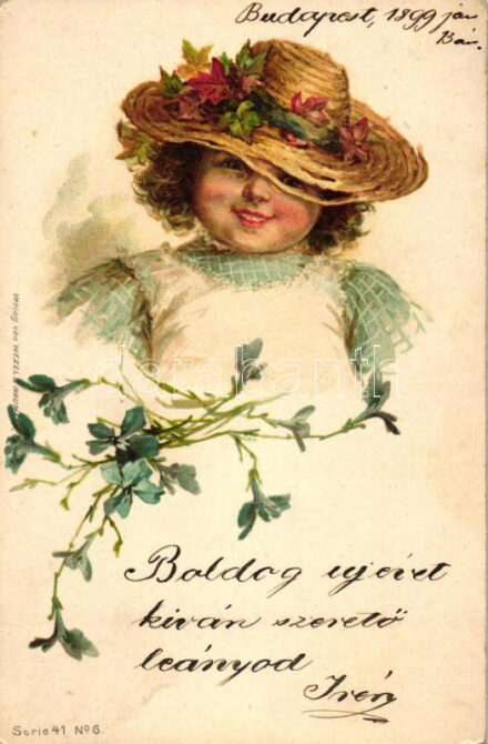 1899 Child, Wezel & Naumann Serie 41 No. 6, floral, litho