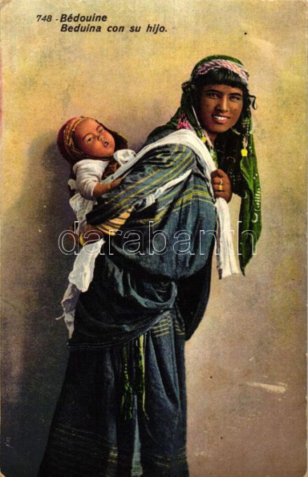 'Bédouine, Beduina con su hijo' / Woman with her son, Bedouin folklore (EK)