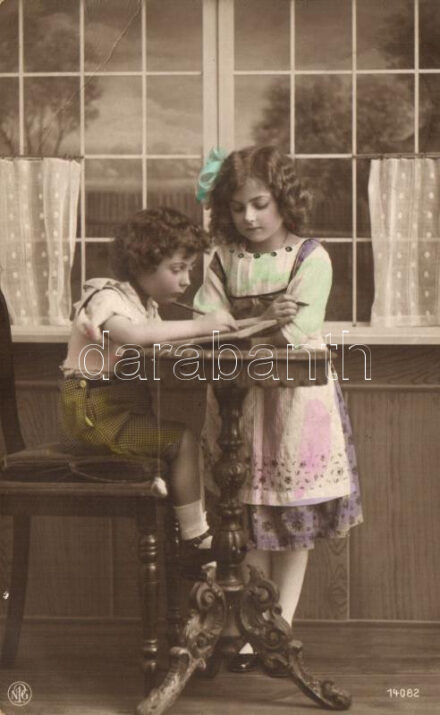 Children learning with slate, N.P.G. No. 14082 (EB)