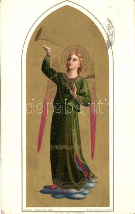 Angel, Meissner & Buch, golden decoration, litho (fa)