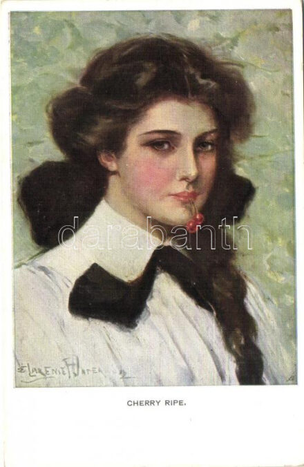 'Cherry Ripe', Lady with cherries, M. Munk No. 832, s: Clarence F. Underwood (EK)