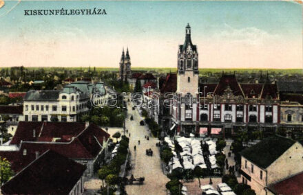 Kiskunfélegyháza, piac, városháza (EB)