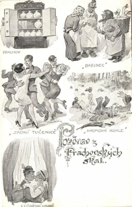 Pozdrav z Prachovskych Skal / Czech humorous card (EK)