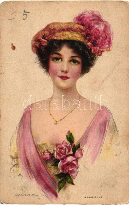 Gabrielle, Lady with hat, Paul Heckscher Serie 1009/3. s: J. Knowles Hare (fa)