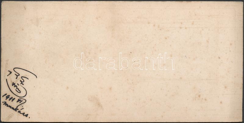 1911 Munkácsi vár. Keményhátú kabinetfotó, hátoldalán feliratozva, 8×16.5 cm - Image 2
