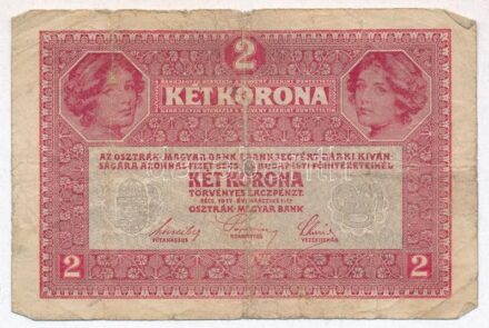 1917. 2K 'Deutschösterreich' felülbélyegzéssel + Ausztria 1919. (1902) 1000K mindkét oldal német + 1000K rajzos hátlap, mindkettőn piros 'Deutschösterreich' felülbélyegzés T:III-