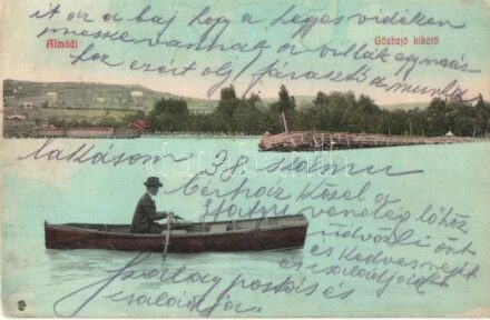 Balatonalmádi, Almádi; gőzhajó kikötő, csónakos. Kiadja a Balatoni Szövetség (Rb)