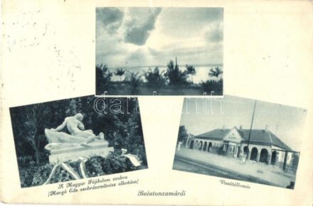 Zamárdi, Balatonzamárdi; Magyar Fájdalom szobra, vasútállomás (EK)