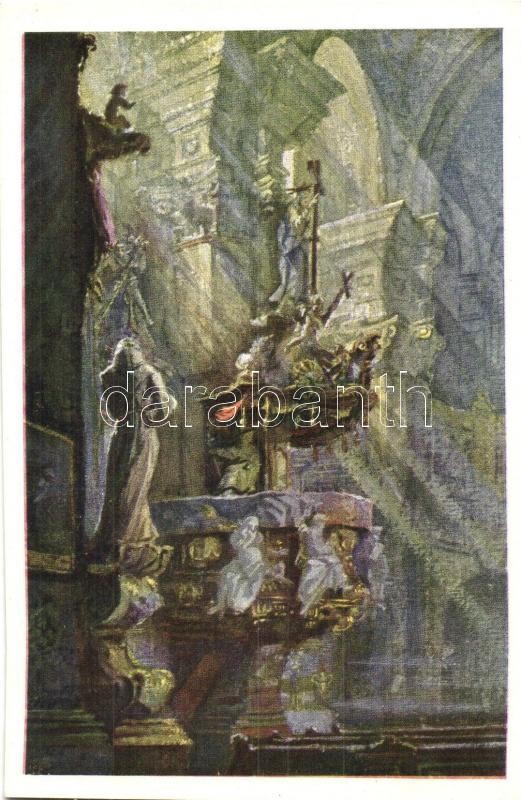 Budapest I., Budai Erzsébet apácatemplom belseje, Műemlékek Országos Bizottsága, Hornyánszky Viktor R.T., Serie II. sorozat