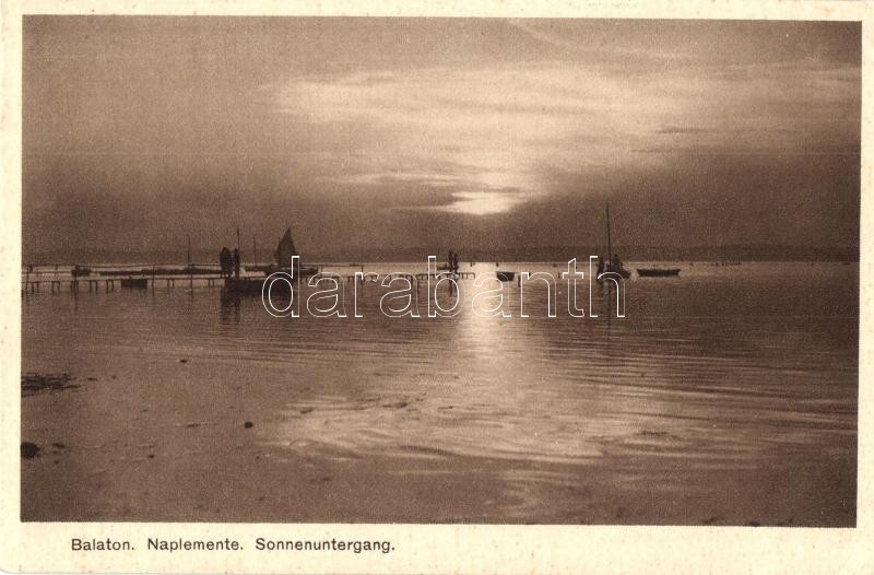 Balaton. Naplemente. Sonnenuntergang. kiadja: Aringer Budapest 55. sz.