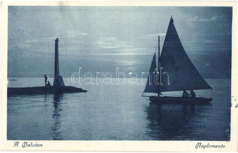 A Balaton. Naplemente. kiadja: Monostory György 453. sz.