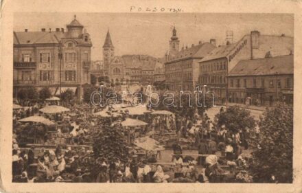 Pozsony, Pressburg, Bratislava; Köztársaság téri piac, Duschinsky üzlete / Námestie Republiky / market, square, shops (Rb)