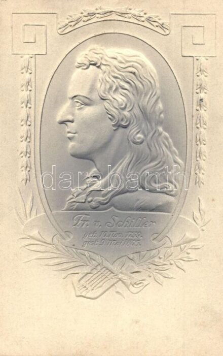 1905 Friedrich Schiller, German poet. Wezel & Naumann S. 475. Art Nouveau Emb.