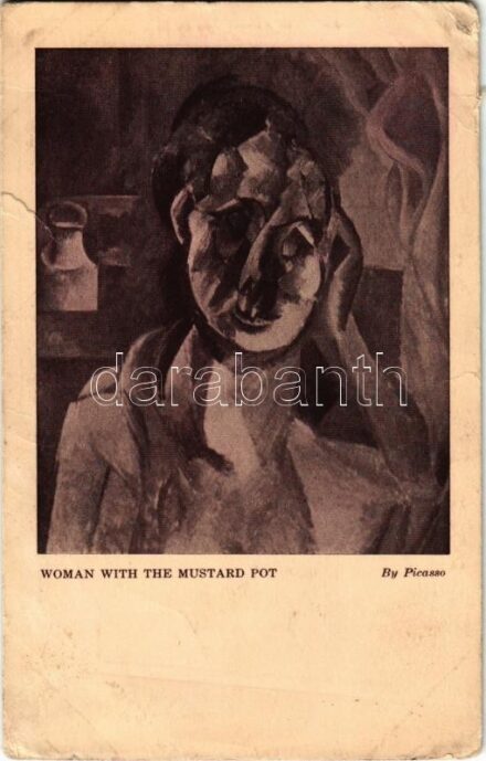 1913 International Exhibition Modern Art Association of American Painters and Sculptors 69th Reg't Armory. Woman with the mustard pot s: Picasso (tear)