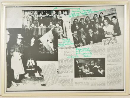 Gyarmati Dezső (1927-2013) olimpiai bajnok vízilabdázó dedikált újságcikk üvegezett keretben Tarlós István főpolgármesternek címezve. 40x32 cm