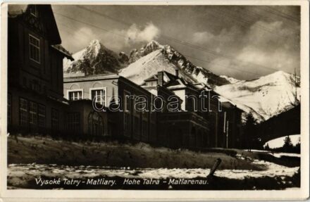 1934 Matlárháza, Tatranské Matliare (Tátra, Vysoké Tatry); szálló télen / hotel in winter