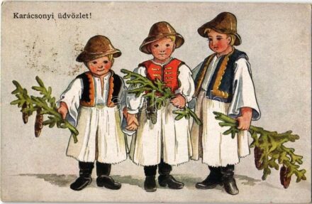 Karácsonyi üdvözlet! / Christmas greeting art postcard