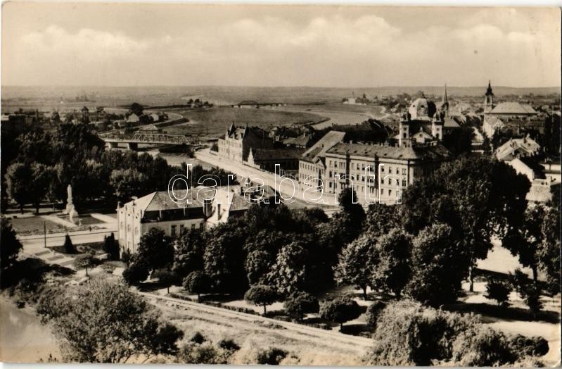 1955 Győr, látkép a zsinagógával. Képzőművészeti Alap Kiadóvállalat