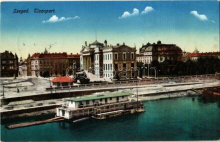 1916 Szeged, Tisza-part, Kultúrpalota, úszóház