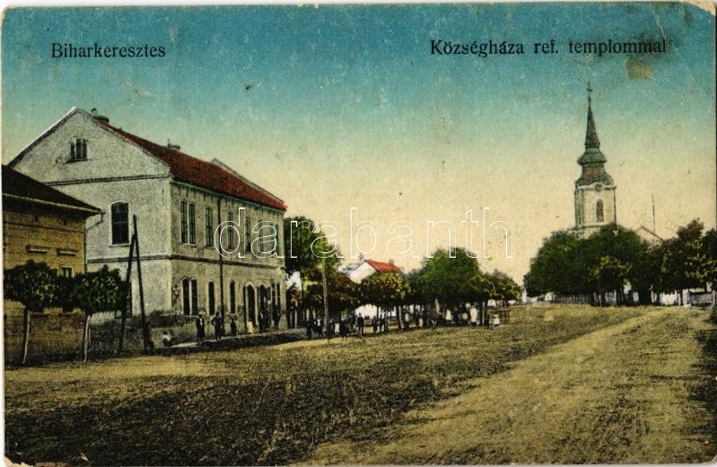 Biharkeresztes, Községháza, Református templom (EK)