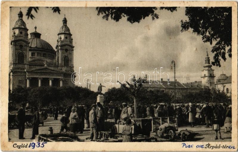 1935 Cegléd, Piac az Árpád téren (fl)