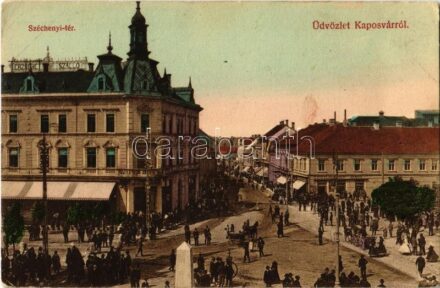 Kaposvár, Széchenyi tér, Erzsébet szálloda, Geiszler Nep. János üzlete. Kiadja Hagelmann Károly (fl)