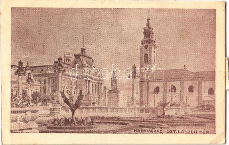 1940 Nagyvárad, Oradea; Szent László tér, templom / square, church (EK)