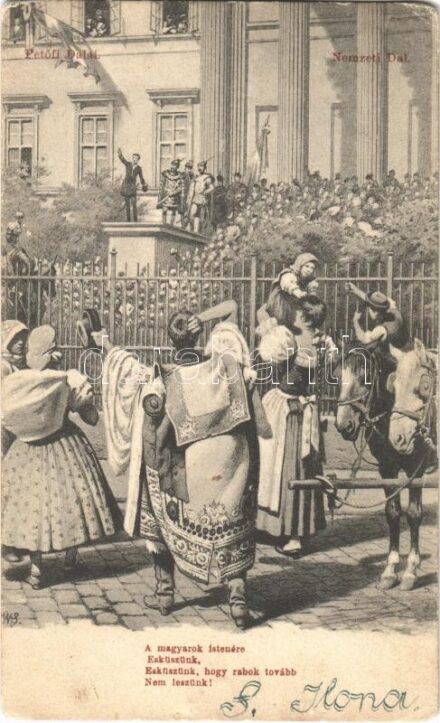 1901 Budapest VIII. Nemzeti Múzeum, Petőfi Sándor, Nemzeti Dal, Serie 826.