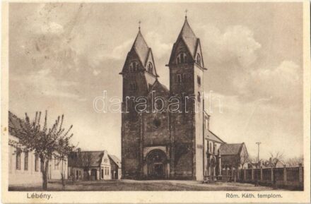 1934 Lébény, Római katolikus templom. Hangya Szövetkezet kiadása (vágott / cut)